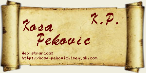 Kosa Peković vizit kartica
